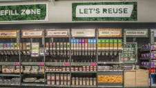 Pictured: The first Asda refill stations, in the Middleton store